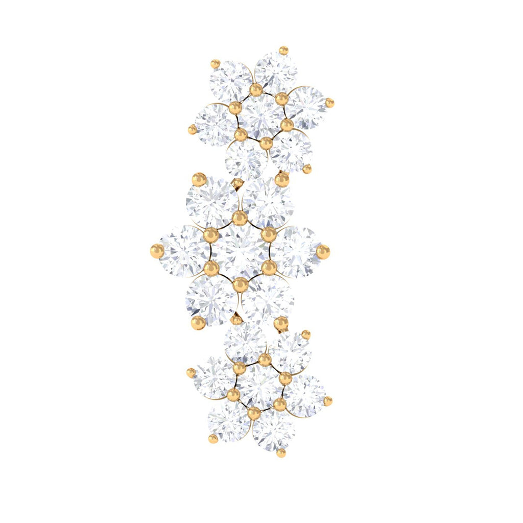 Certified Diamond Flower Crawler Cartilage Earring