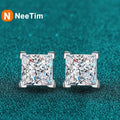 NeeTim 1ct D Color Moissanite Stud Earrings For Women Luxury Jewelry Original 925 Sterling Diamond Wedding Party Earring Gift