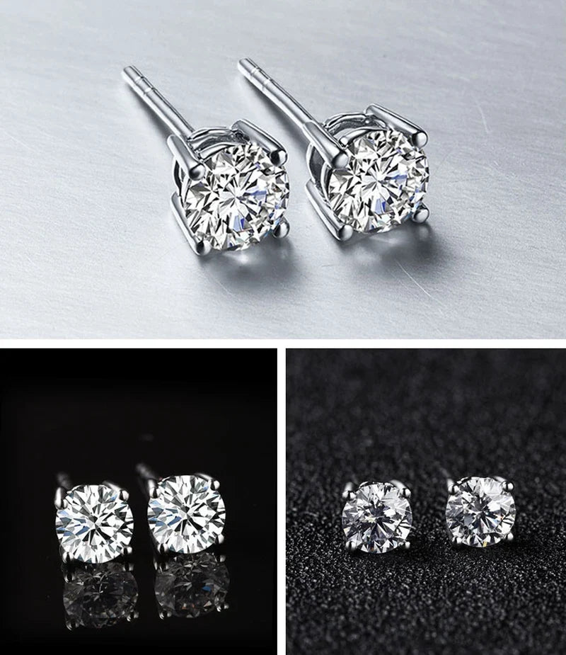 2.0ct Moissanite Earrings for Women | Lab Grown Diamond Studs 925 Sterling Silver