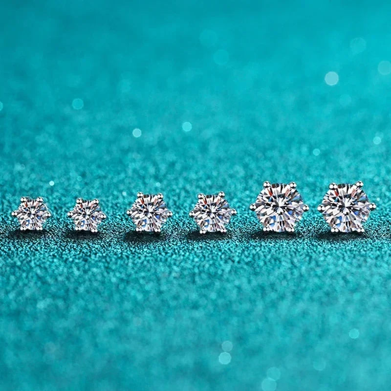 NeeTim 0.1-2 Carat D Color Moissanite Earrings For Women 925 Sterling Silver Ear Studs Sparkling Diamond Wedding Fine Jewelry