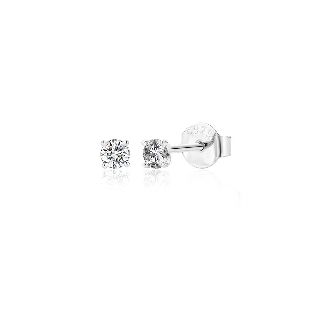Moissanite 0.5-1.2 Ct D Color Stud Earrings 925 Sterling Silver For Women